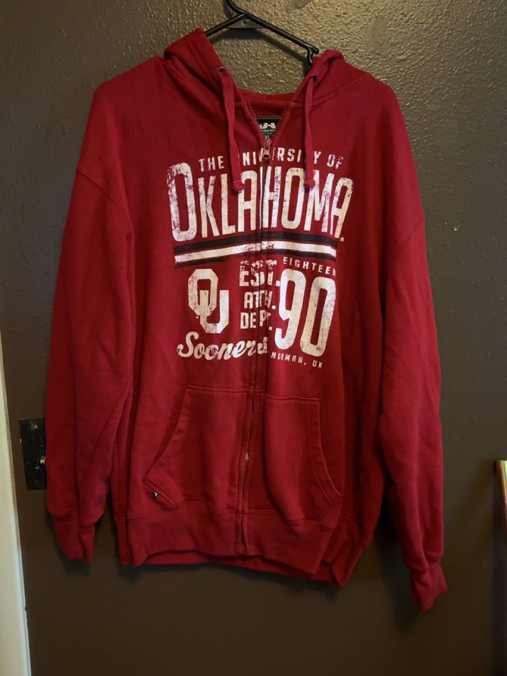 Unisex University of Oklahoma Crimson Zip-Up Hoodie
